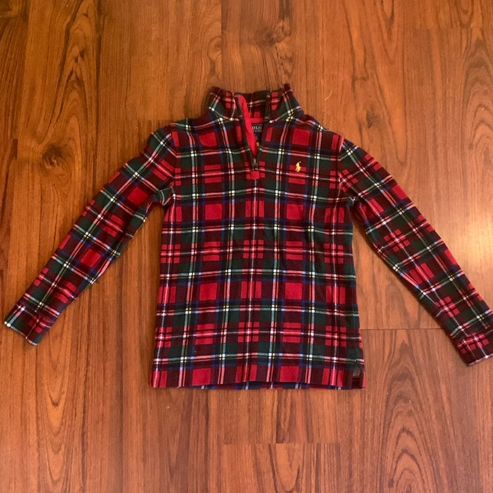 Boy’s Plaid Lightweight Zip-up Sweater Size 7